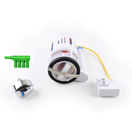2” Dual Flush Valve for One Piece Toilet Conversion Kit – with Euro Button and Overflow Water Conserver